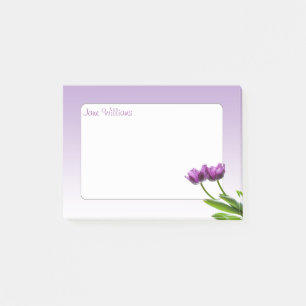 Bloco Post-it Fotografia Floral Primavera de Tulipas Roxas