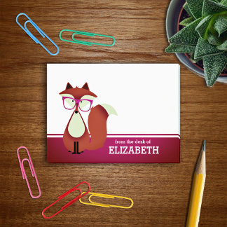 Bloco Post-it Fox Vermelha de Cartoon Doce Personalizada