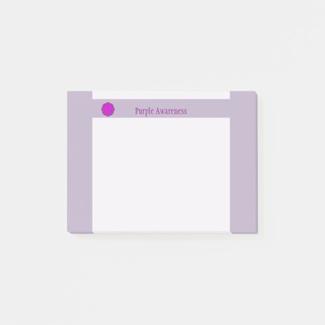 Bloco Post-it Friso da Flor Roxo por Kenneth Yoncich (Frente)