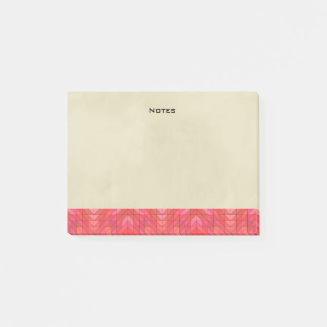 Bloco Post-it Fronteira Geométrica Sudoeste Com Fundo De Creme (Frente)