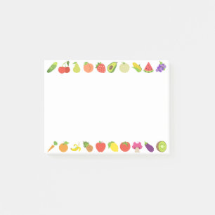 Bloco Post-it Frutas coloridas Emojis