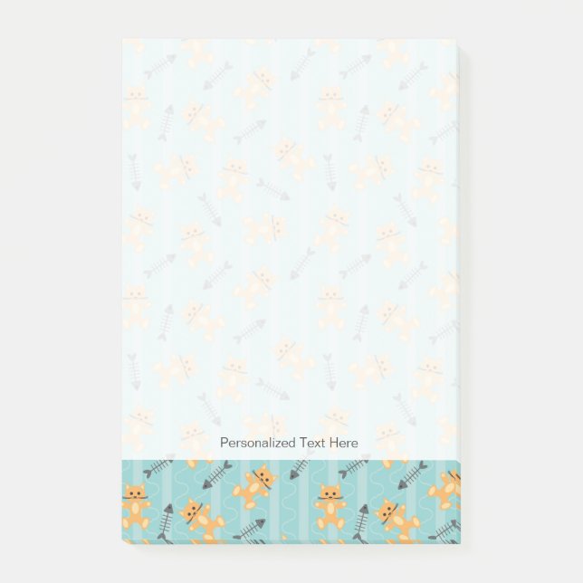 Bloco Post-it fundo com gatos (Frente)