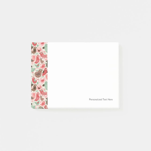 Bloco Post-it fundo com pássaros bonitos (Frente)