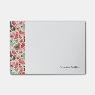 Bloco Post-it fundo com pássaros bonitos