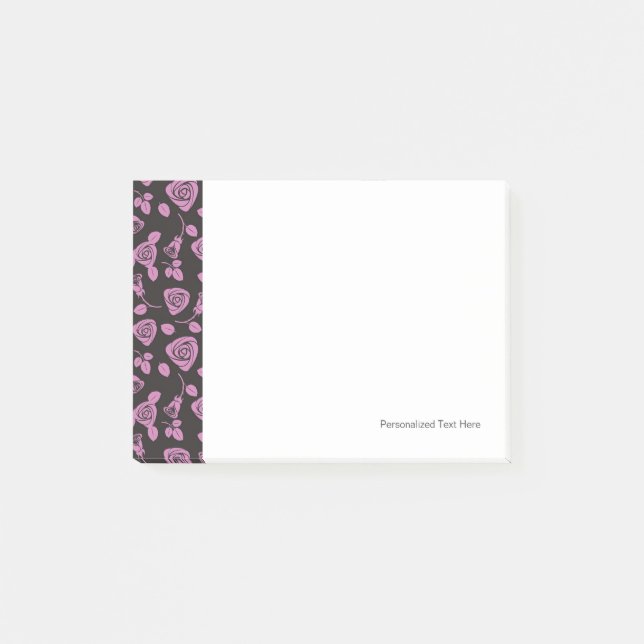 Bloco Post-it Fundo cor-de-rosa floral (Frente)