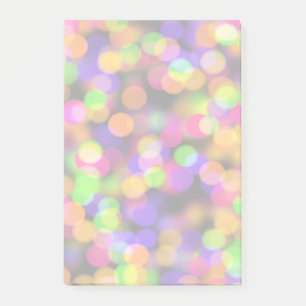 Bloco Post-it Fundo das luzes brilhantes e brilhantes