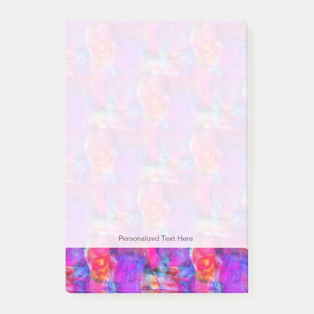 Bloco Post-it Fundo de textura rosa, azul, vermelha (Frente)