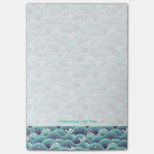 Bloco Post-it Fundo decorativo da onda do mar
