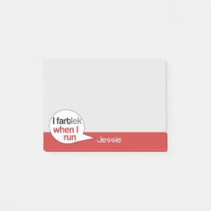 Bloco Post-it Funny Runner Personalizado FARTlek © Notas de Post