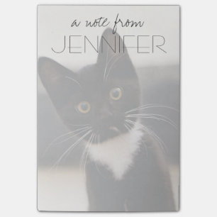 Bloco Post-it Gatinho preto e branco bonito do smoking