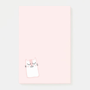 Bloco Post-it Gato de Gatinho Rosa Dormindo