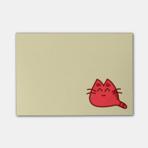 Bloco Post-it Gato de sorriso vermelho do gatinho