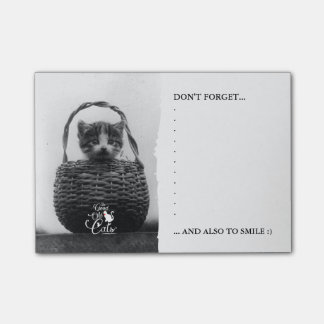 Bloco Post-it Gato em uma foto do vintage da cesta