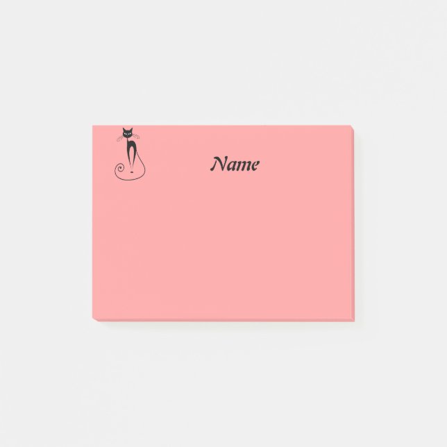Bloco Post-it Gato engraçado elegante personalizado (Frente)