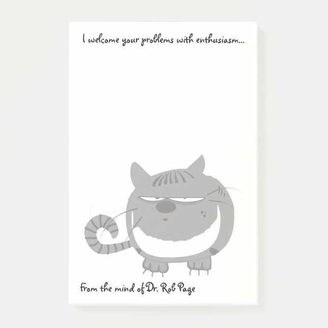 Bloco Post-it Gato irritado "eu dou boas-vindas costume (Frente)