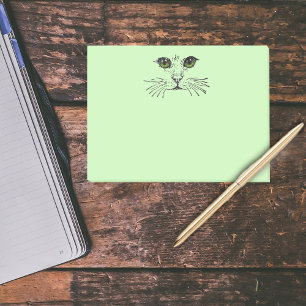 Bloco Post-it Gato Rosto Olhos Verdes Sussurdos