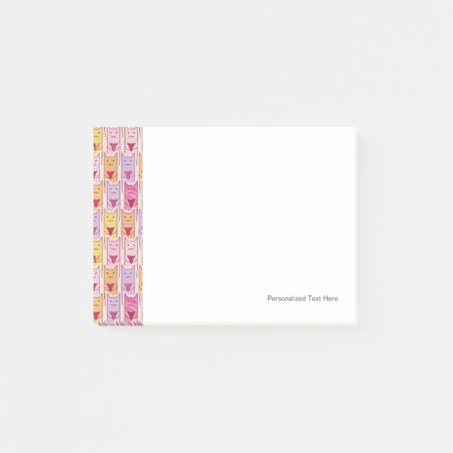 Bloco Post-it Gatos bonitos com corações Loving (Frente)