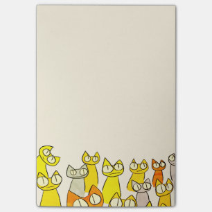Bloco Post-it Gatos do lote olhar fixamente da laranja