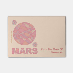 Bloco Post-it Geek de Z Marte planeta vermelho as notas