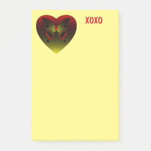 Bloco Post-it Girly Butterfly Love Heart