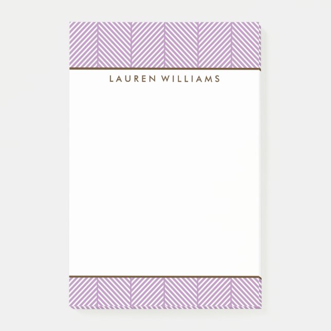 Bloco Post-it Girly Violet Herringbone Pattern (Frente)