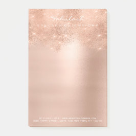 Bloco Post-it Glama Branca de Rosa Rosa Rosa Dourada, Brilhante,