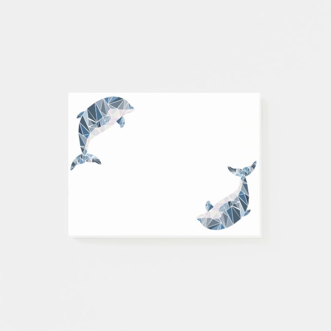 Bloco Post-it Golfinho geométrico (Frente)