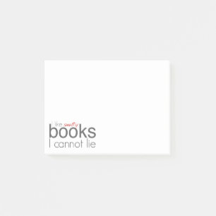 Bloco Post-it Gosto De Livros Smutty Que Não Consigo Mentir Nota