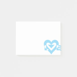 Bloco Post-it Gráfico de Amor legal, Azul