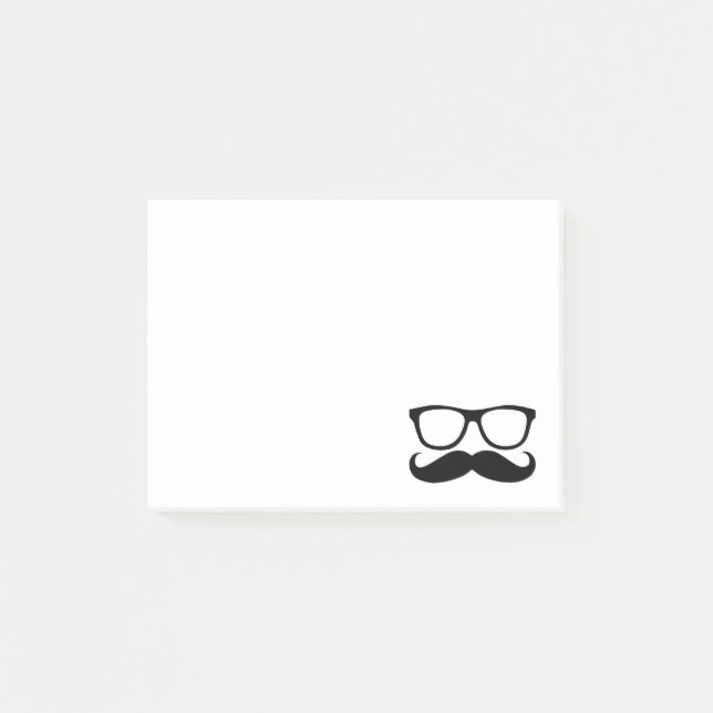 Bloco Post-it Gráfico do preto do nerd do bigode (Frente)