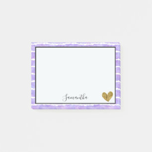 Bloco Post-it Grelhas de Aquarelas de Púrpura Chic