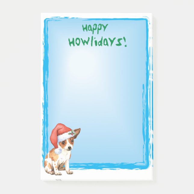 Bloco Post-it Happy Howlidays Chihuahua (Frente)