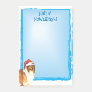 Bloco Post-it Happy Howlidays Collie
