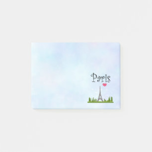 Bloco Post-it Heart Paris com Torre Eiffel