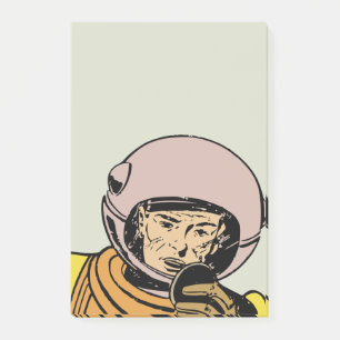 Bloco Post-it Herói do astronauta da banda desenhada do vintage