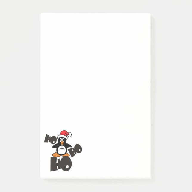 Bloco Post-it Ho Ho - Pinguim - Feliz Natal + sua ideia (Frente)