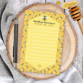Bloco Post-it Honeycomb Bumble Bee Honey Do List Personalizado