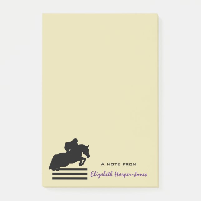 Bloco Post-it Horse Show Hunter Jumper Silhouette (Frente)