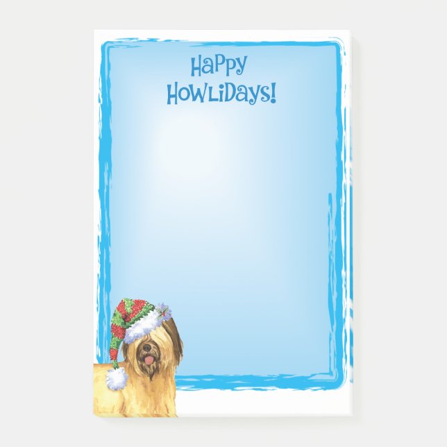 Bloco Post-it Howlidays feliz Briard (Frente)