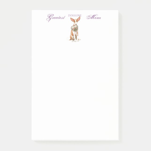 Bloco Post-it Ibizan Hound Heart Mãe (Frente)