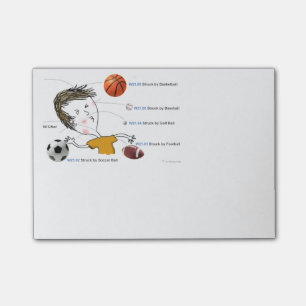 Bloco Post-it ICD-10: W21 golpeado por bolas