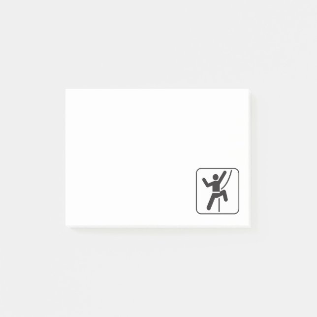 Bloco Post-it Ícone preto e branco simples da escalada (Frente)