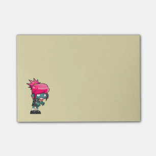 Bloco Post-it Ilustração da Garota Zombie Bonita