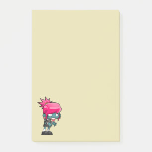 Bloco Post-it Ilustração da Garota Zombie Bonita