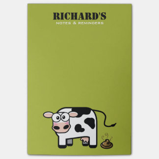 Bloco Post-it Ilustração de cora engraçada da vaca de Pooping