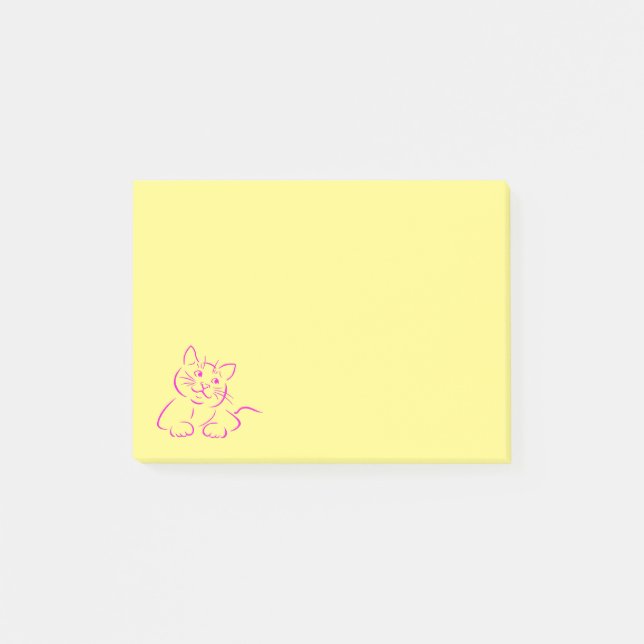 Bloco Post-it Ilustração de Gato de Gatinho Gato (Frente)
