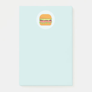 Bloco Post-it Ilustração do Hamburger com tomate e alface