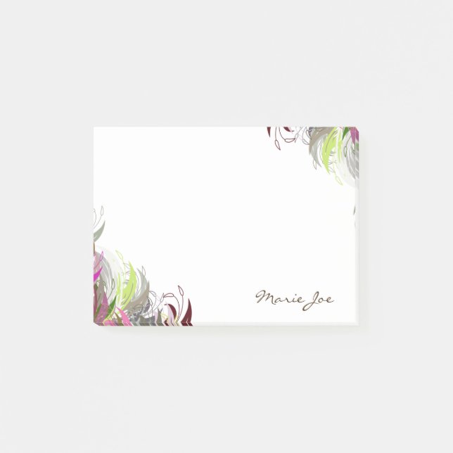 Bloco Post-it Impressões bonito de Embarcação Floral Personaliza (Frente)