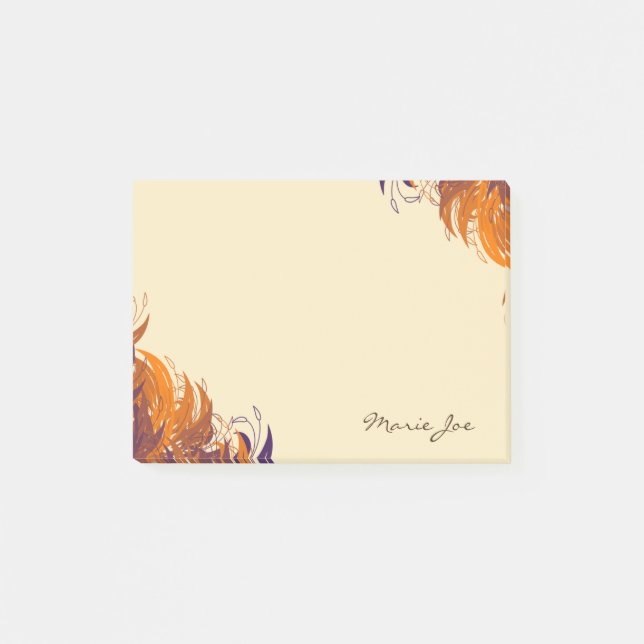 Bloco Post-it Impressões bonito de Embarcação Floral Personaliza (Frente)