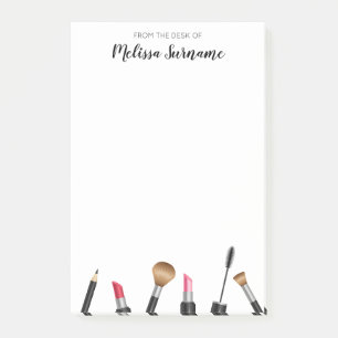Bloco Post-it Itens de Maquiagem Design & Nome Personalizado